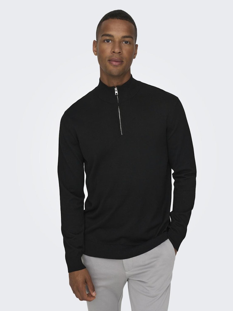 ONLY & SONS Dünner Half Zip Pullover Black