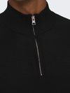 ONLY & SONS Dünner Half Zip Pullover Black