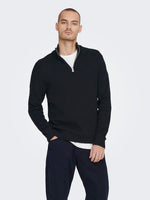 ONLY & SONS Half Zip Pullover Dark Navy