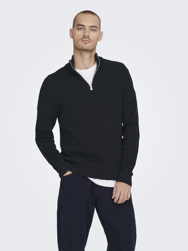 ONLY & SONS Half Zip Pullover Dark Navy