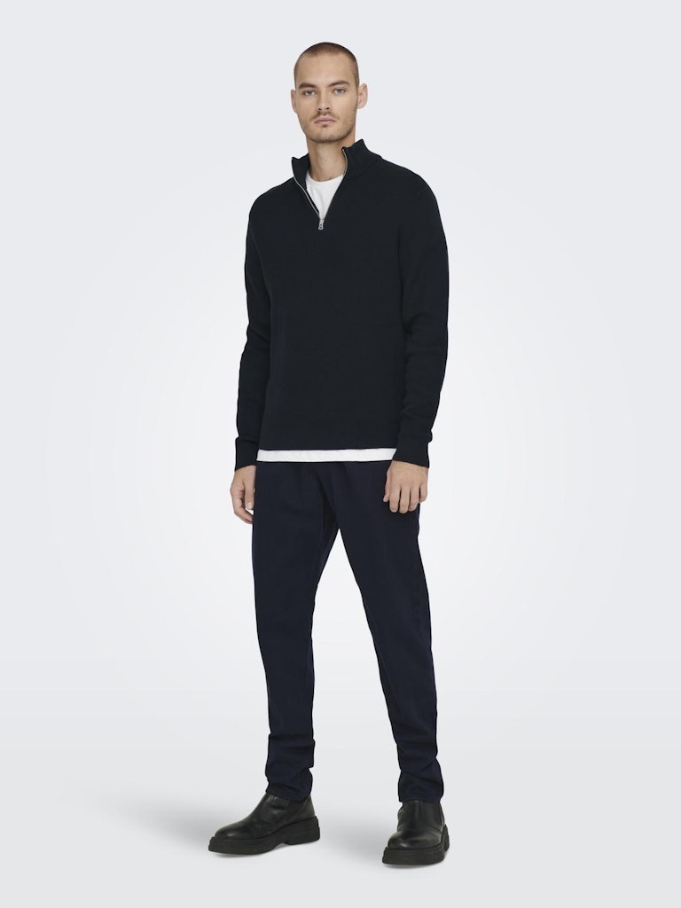 ONLY & SONS Half Zip Pullover Dark Navy