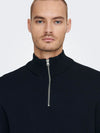 ONLY & SONS Half Zip Pullover Dark Navy
