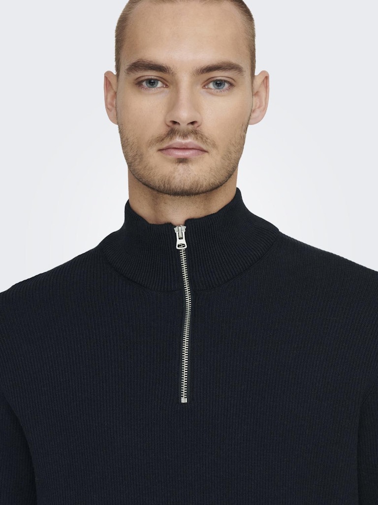 ONLY & SONS Half Zip Pullover Dark Navy