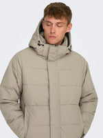 ONLY & SONS Winter Quilted Jacke Desert Taupe