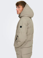 ONLY & SONS Winter Quilted Jacke Desert Taupe