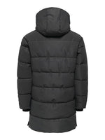 ONLY & SONS Winter Quilted Jacke Grey Pinstripe
