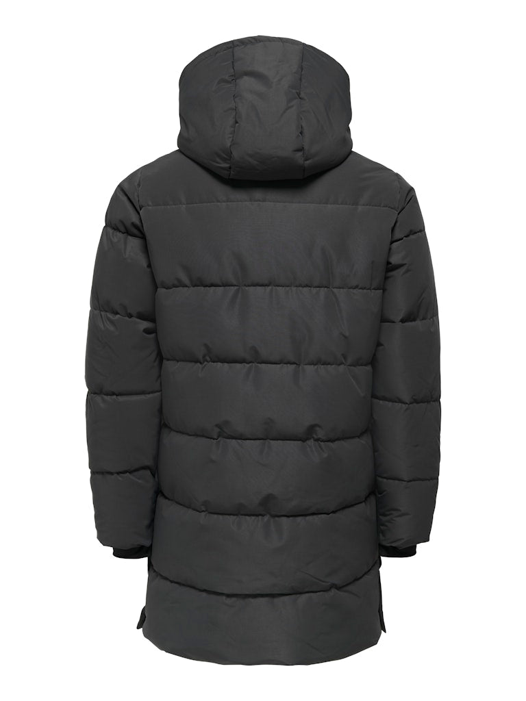 ONLY & SONS Winter Quilted Jacke Grey Pinstripe