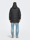 ONLY & SONS Winter Quilted Jacke Grey Pinstripe