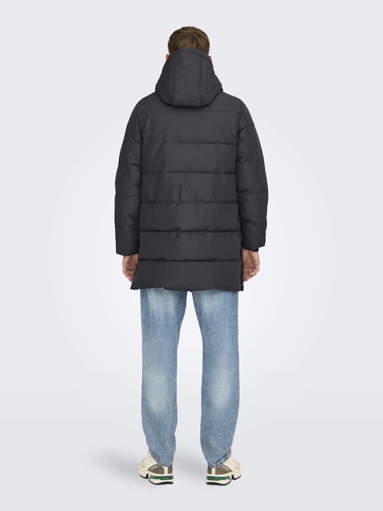 ONLY & SONS Winter Quilted Jacke Grey Pinstripe