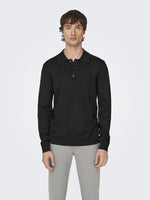ONLY & SONS Leichtes Poloshirt Black