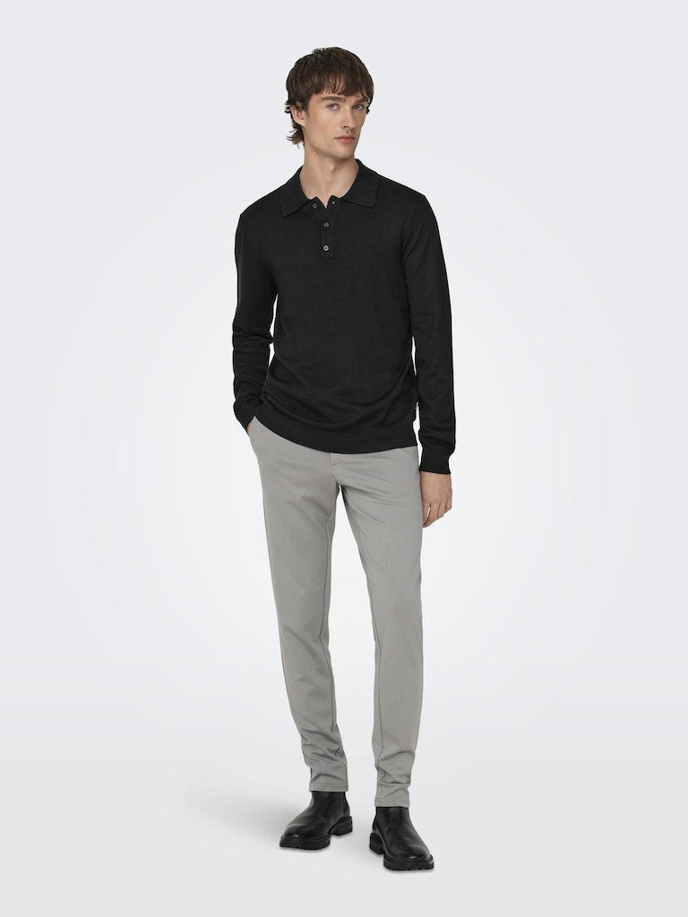 ONLY & SONS Leichtes Poloshirt Black