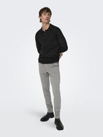 ONLY & SONS Leichtes Poloshirt Black