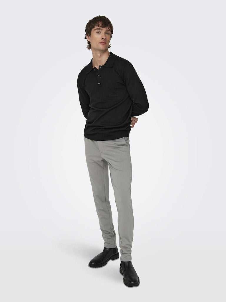 ONLY & SONS Leichtes Poloshirt Black