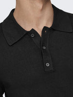 ONLY & SONS Leichtes Poloshirt Black