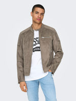 ONLY & SONS Faux Suede Racer Jacke Falcon