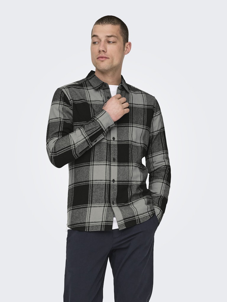ONLY & SONS Flanell Hemd Griffin Black