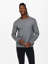 ONLY & SONS Leichter Pullover Medium Grey Melange
