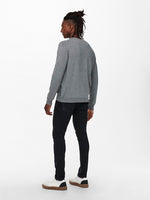 ONLY & SONS Leichter Pullover Medium Grey Melange