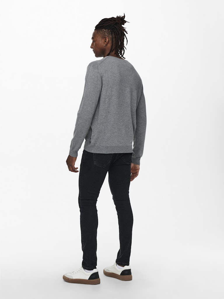 ONLY & SONS Leichter Pullover Medium Grey Melange