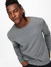 ONLY & SONS Leichter Pullover Medium Grey Melange