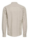 ONLY & SONS Leinen Stehkragen Hemd Chinchilla