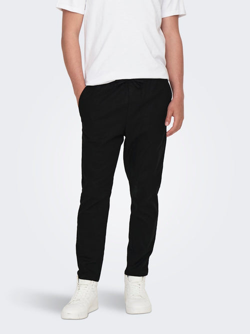 ONLY & SONS Leinen Pant Black