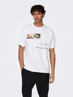 ONLY & SONS Backprint T-Shirt Michelangelo White