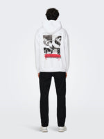 ONLY & SONS Backprint Hoodie Michelangelo White