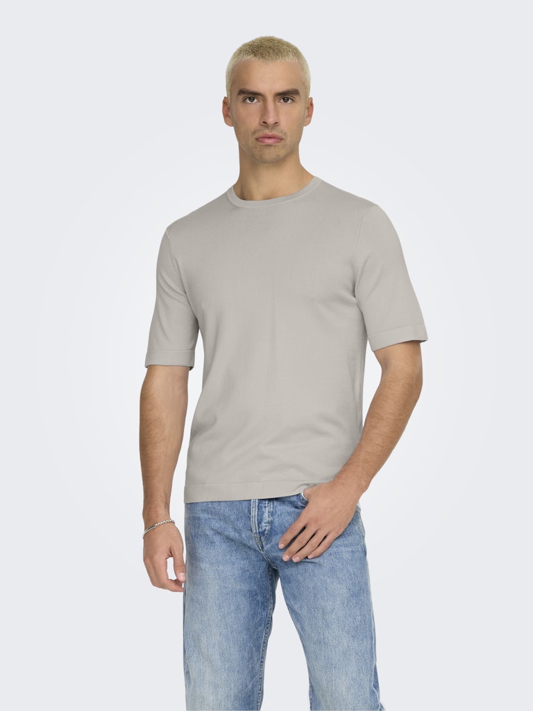 ONLY & SONS Strick T-Shirt Silver Lining