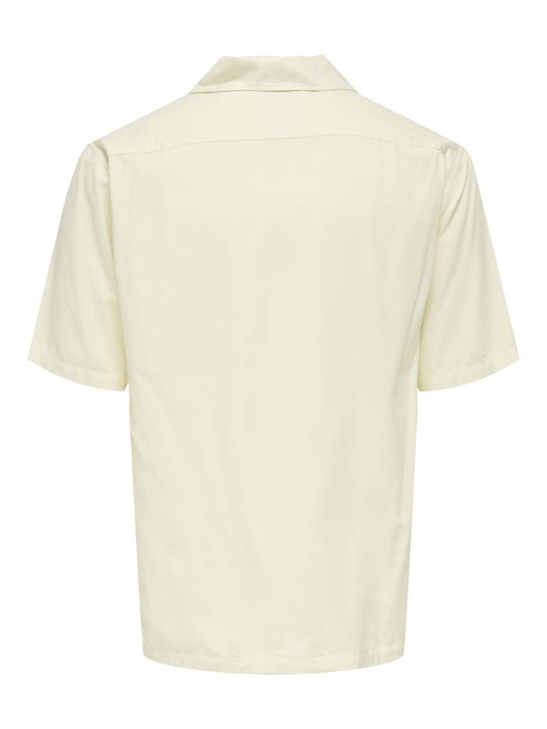 ONLY & SONS Resort Kragen Kurzarm Hemd Egret
