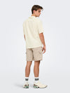 ONLY & SONS Resort Kragen Kurzarm Hemd Egret