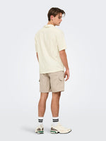 ONLY & SONS Resort Kragen Kurzarm Hemd Egret
