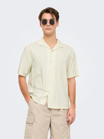 ONLY & SONS Resort Kragen Kurzarm Hemd Egret