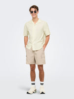 ONLY & SONS Resort Kragen Kurzarm Hemd Egret