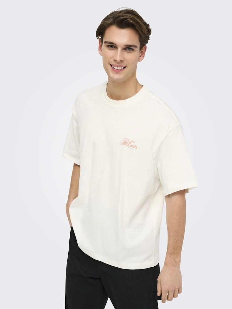 ONLY & SONS Relax Backprint T-Shirt Cloud Dancer