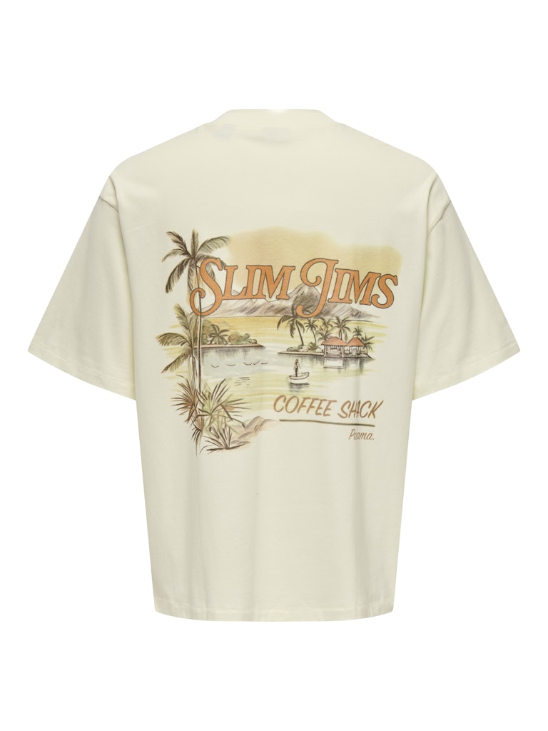 ONLY & SONS Backprint T-Shirt Antique White