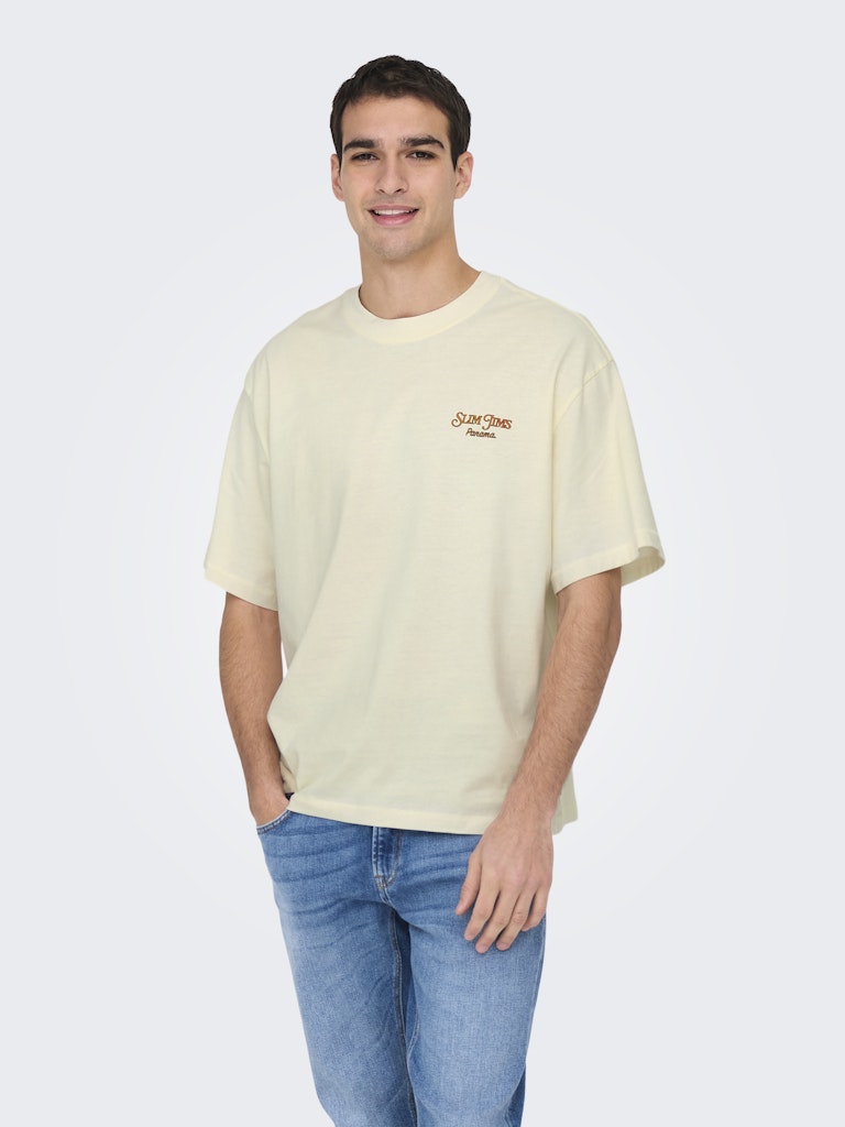 ONLY & SONS Backprint T-Shirt Antique White