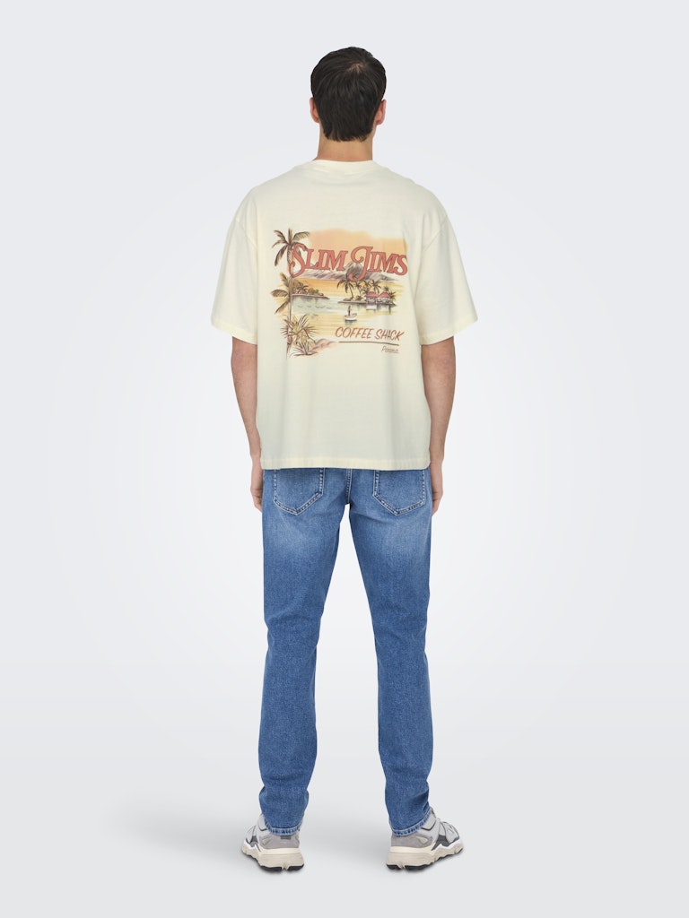 ONLY & SONS Backprint T-Shirt Antique White
