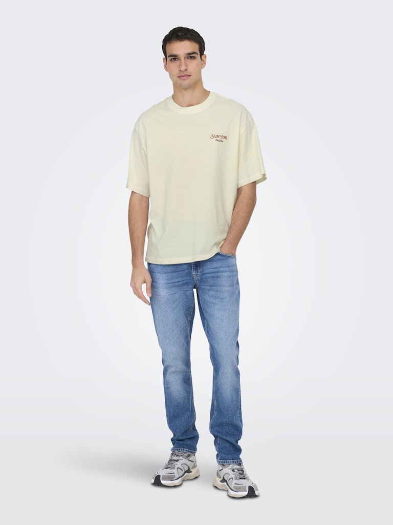 ONLY & SONS Backprint T-Shirt Antique White