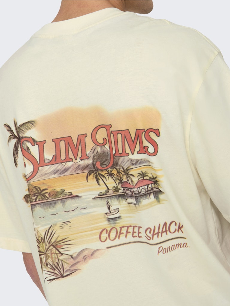 ONLY & SONS Backprint T-Shirt Antique White
