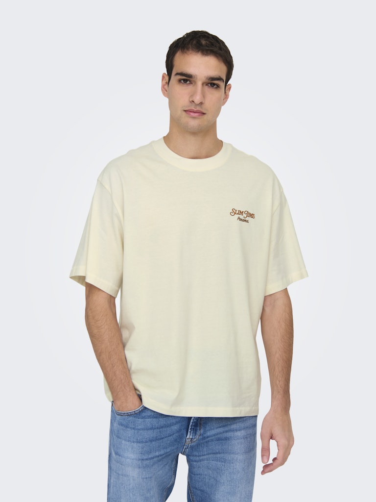 ONLY & SONS Backprint T-Shirt Antique White