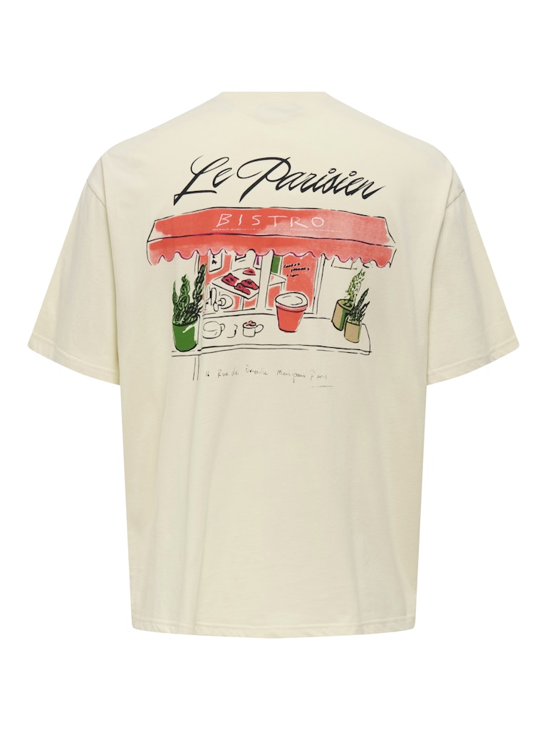 ONLY & SONS Oversize Backprint T-Shirt Antique White