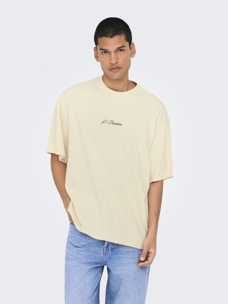 ONLY & SONS Oversize Backprint T-Shirt Antique White