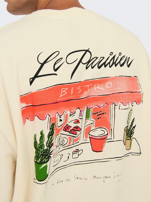 ONLY & SONS Oversize Backprint T-Shirt Antique White