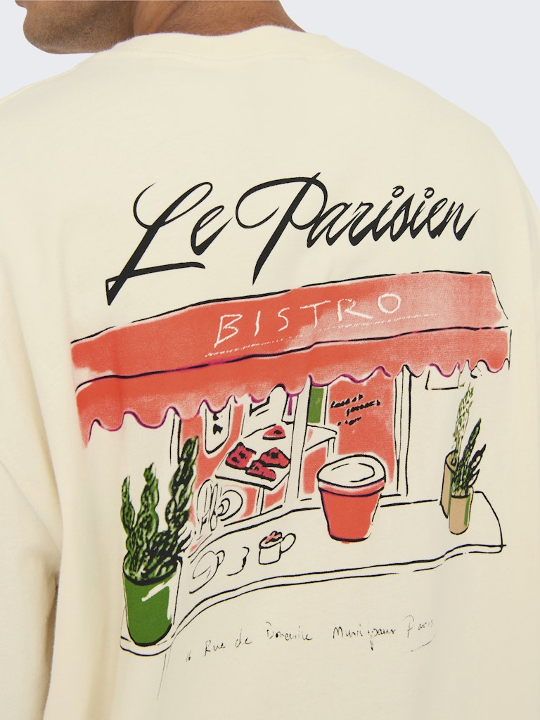 ONLY & SONS Oversize Backprint T-Shirt Antique White