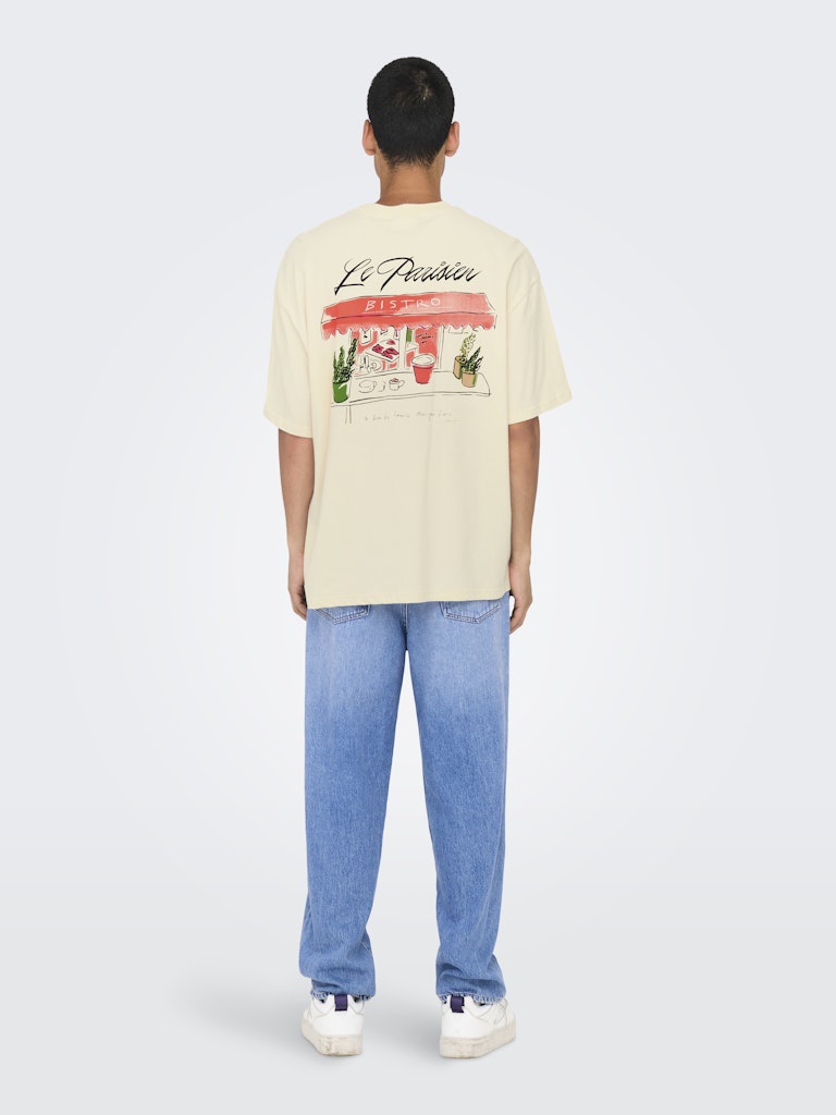 ONLY & SONS Oversize Backprint T-Shirt Antique White