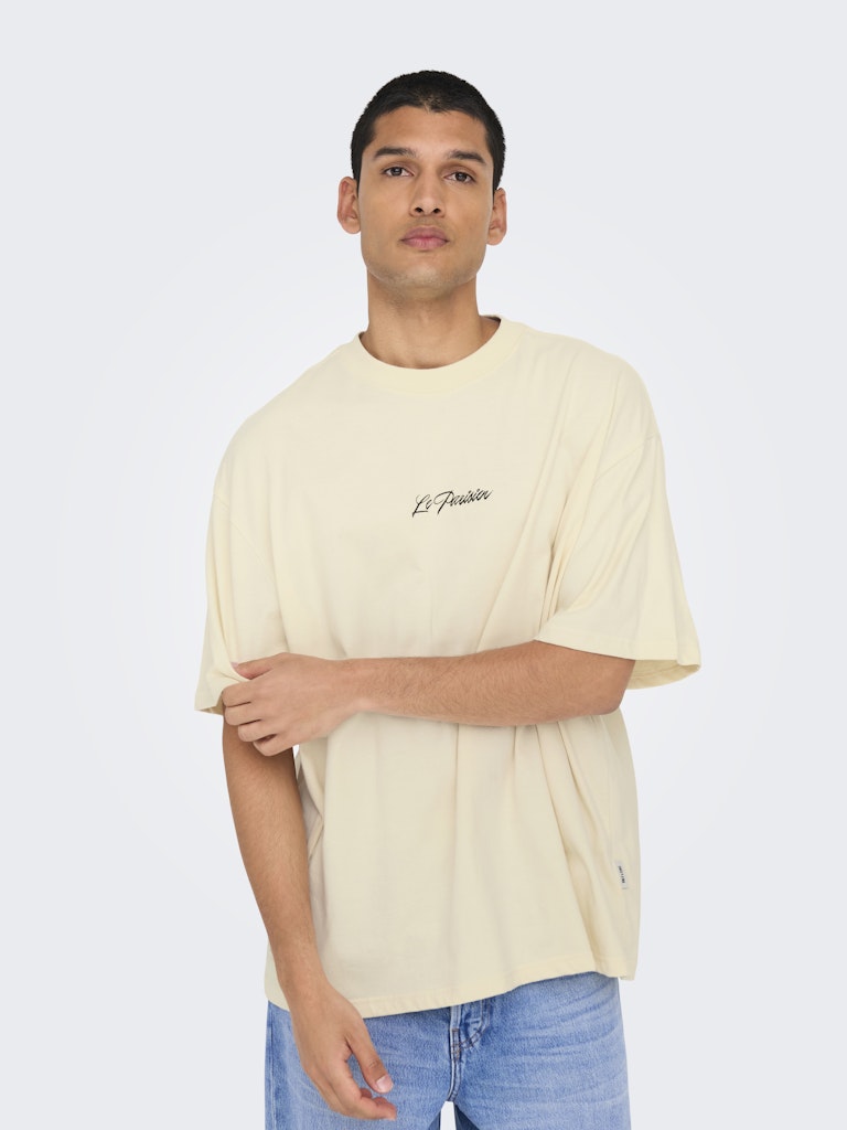 ONLY & SONS Oversize Backprint T-Shirt Antique White