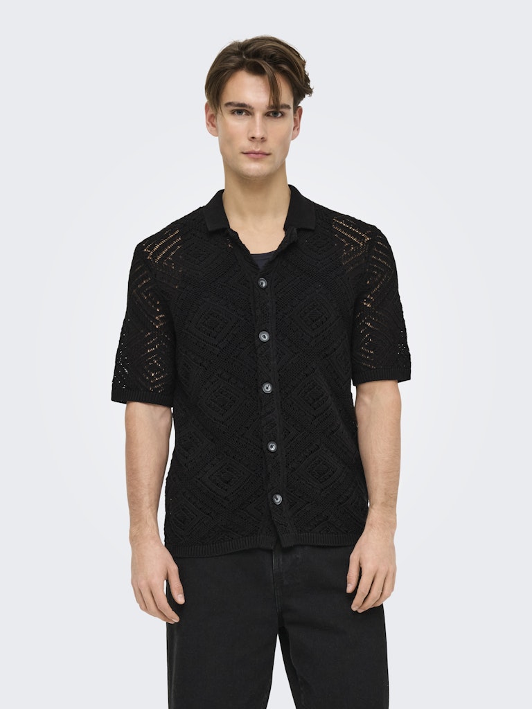 ONLY & SONS Strick Hemd Black