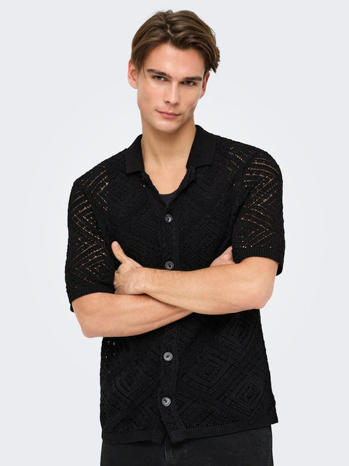 ONLY & SONS Strick Hemd Black