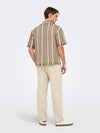 ONLY & SONS Strick Hemd Cloud Dancer Brown